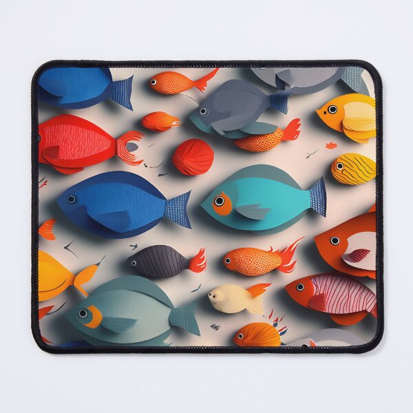 Item preview, Fish Frenzy One in Paper art style designed and sold by FormFinder.
