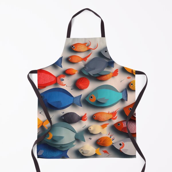 Item preview, Fish Frenzy One in Paper art style designed and sold by FormFinder.