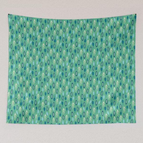 Item preview, Hand drawn microbe seamless pattern designed and sold by AusraB.