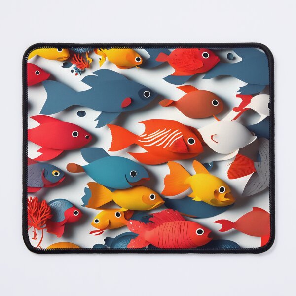 Item preview, Fish Frenzy Two in Paper art style designed and sold by FormFinder.