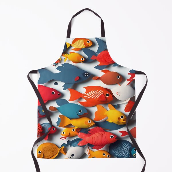 Item preview, Fish Frenzy Two in Paper art style designed and sold by FormFinder.