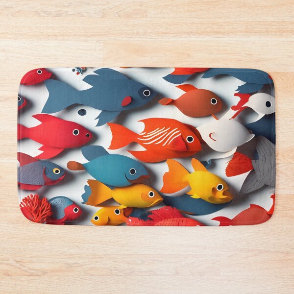 Item preview, Fish Frenzy Two in Paper art style designed and sold by FormFinder.