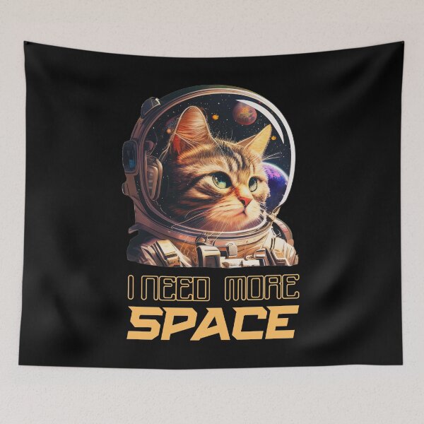 Item preview, I need more space - funny cat in space for space lovers designed and sold by StudioMana.