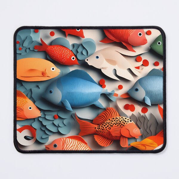 Item preview, Fish Frenzy Three in Paper art style designed and sold by FormFinder.