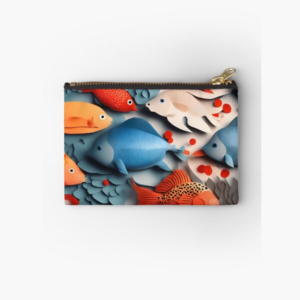 Item preview, Fish Frenzy Three in Paper art style designed and sold by FormFinder.