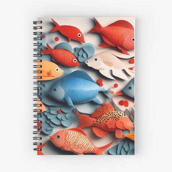 Item preview, Fish Frenzy Three in Paper art style designed and sold by FormFinder.