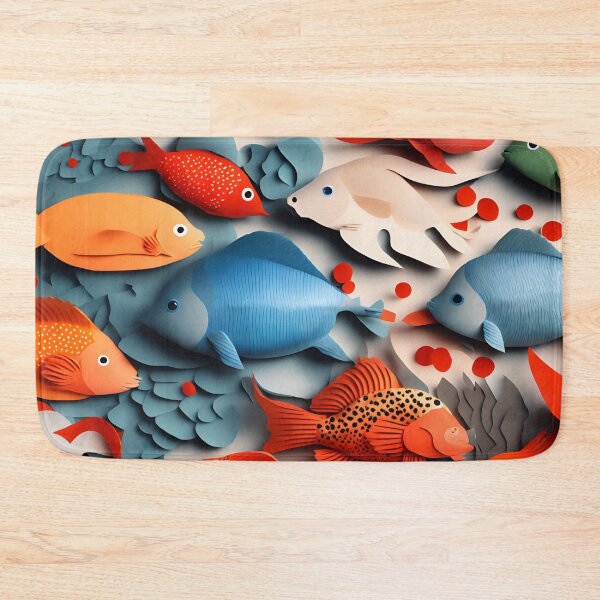 Item preview, Fish Frenzy Three in Paper art style designed and sold by FormFinder.