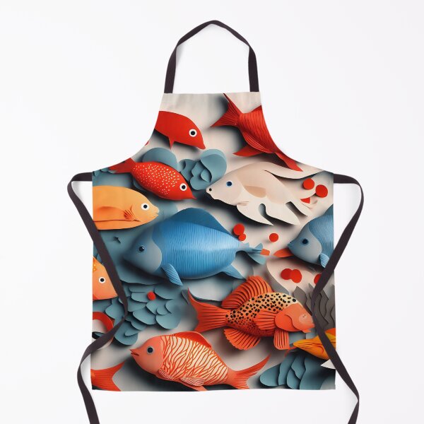 Item preview, Fish Frenzy Three in Paper art style designed and sold by FormFinder.