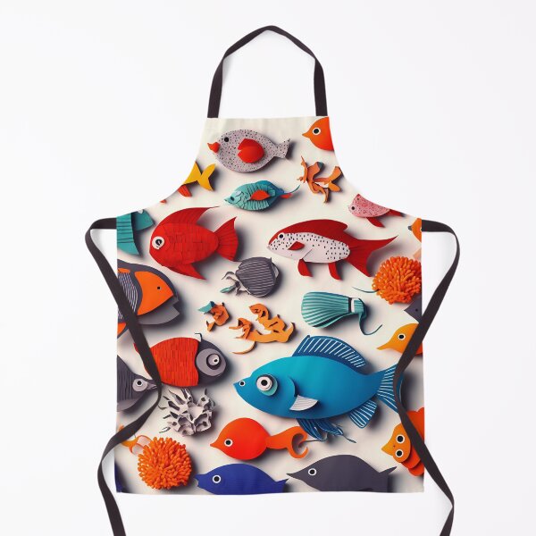 Item preview, Fish Frenzy Four in Paper art style designed and sold by FormFinder.