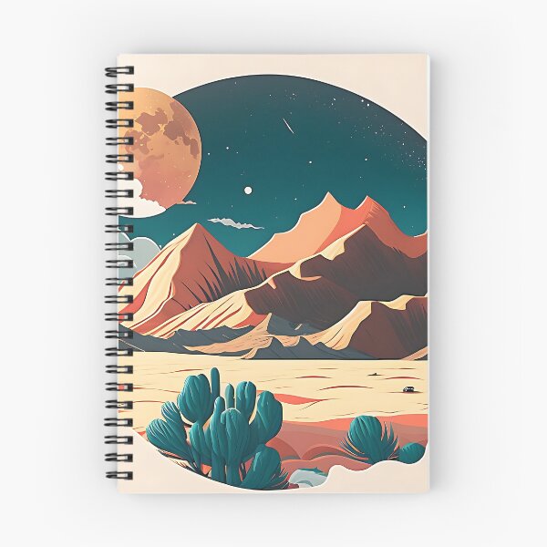 Item preview, Desert landscape with a full moon designed and sold by TheInspiredAI.