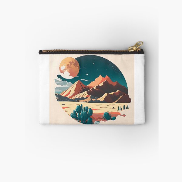 Item preview, Desert landscape with a full moon designed and sold by TheInspiredAI.