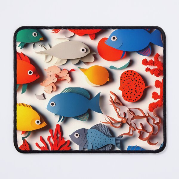 Item preview, Fish Frenzy Five in Paper art style designed and sold by FormFinder.
