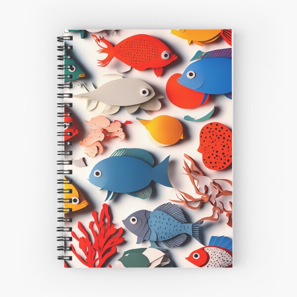 Item preview, Fish Frenzy Five in Paper art style designed and sold by FormFinder.