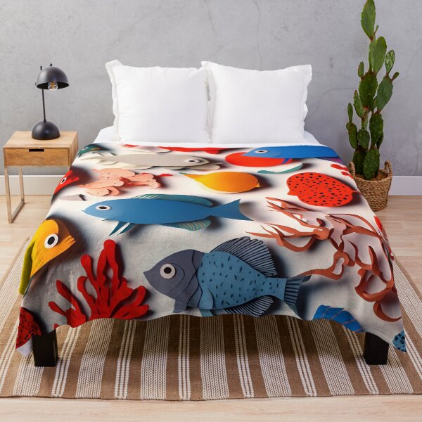 Item preview, Fish Frenzy Five in Paper art style designed and sold by FormFinder.