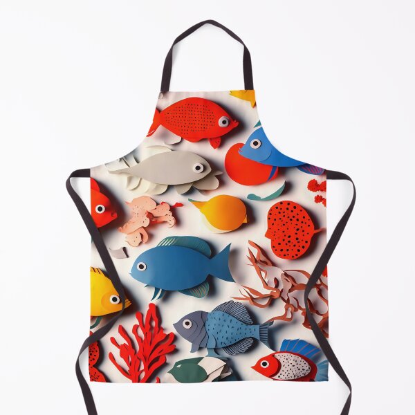 Item preview, Fish Frenzy Five in Paper art style designed and sold by FormFinder.