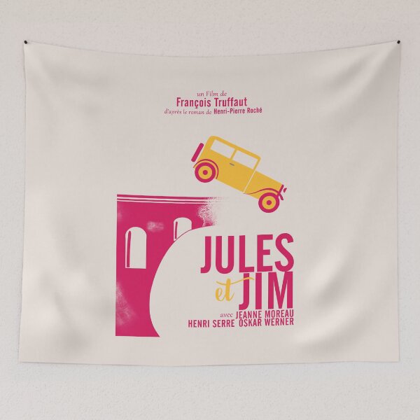 Item preview, Jules et Jim, minimalist movie poster for  François Truffaut film with Jeanne Moreau (french new wave cinema) designed and sold by Spallutos.