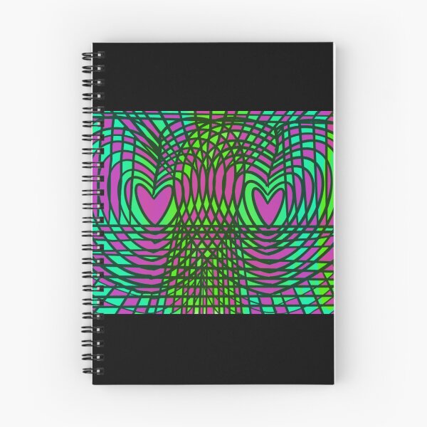 Item preview, Trippy neón geométrico rosa y verde corazones designed and sold by MandaScribbles.