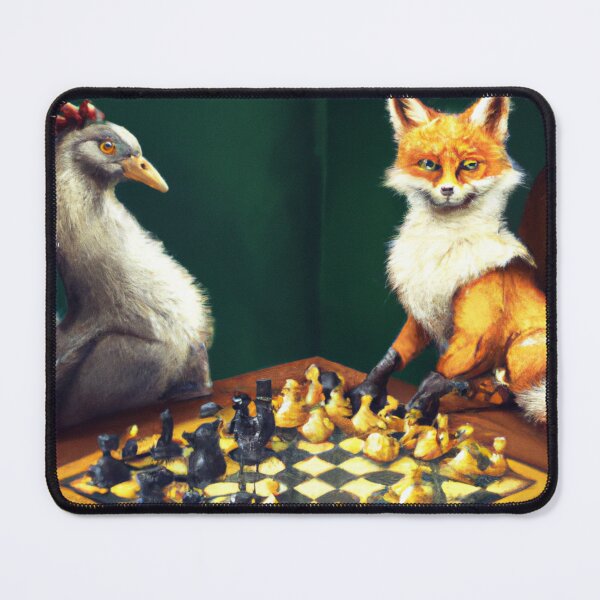 Item preview, Fox vs Hen: A Chess Match - Animal Playing Chess designed and sold by Kureghor-Arts.