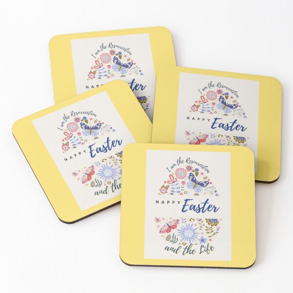 Item preview, Resurrection and Life! Easter Egg - Butterflies & Spring Flowers with inspirational quote designed and sold by Ceramic Scripture.