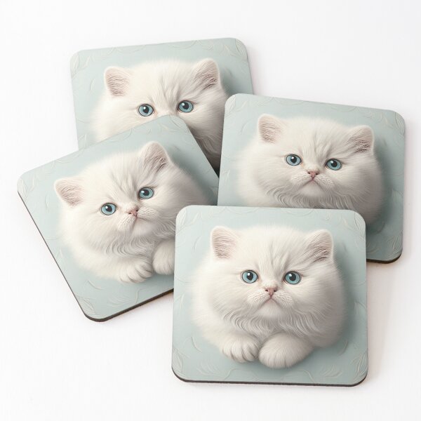 Item preview, fluffy white kitten designed and sold by AloneARTS.