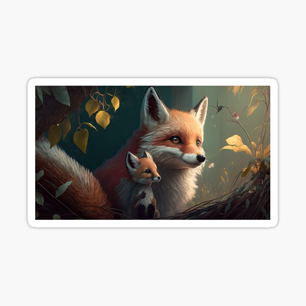 Item preview, Love You to the Moon and Back: Fox Mother and Kit  designed and sold by Apricoth311.
