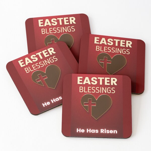 Item preview, He is Risen! Easter Heart and Cross with inspirational quote designed and sold by Ceramic Scripture.