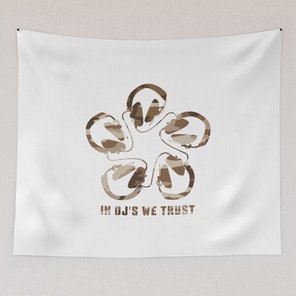 Item preview, IN DJ'S WE TRUST. HEADPHONE CAMO PATTERN. BROWNS. designed and sold by 5hertz.