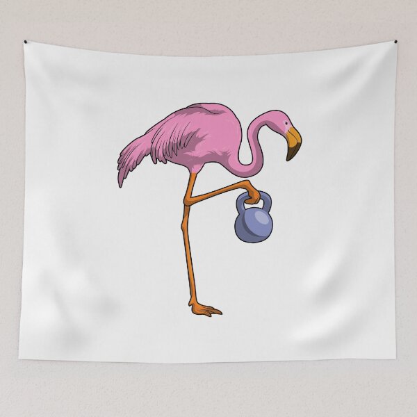 Item preview, Flamingo Bodybuilder Dumbbell Bodybuilding designed and sold by Snabdesign84.