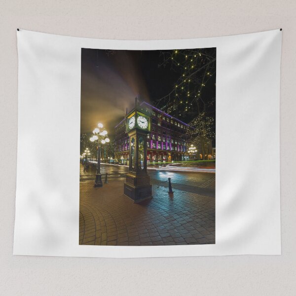 Item preview, Steam Clock in Gastown Vancouver BC Canada at Night designed and sold by davidgnsx1.