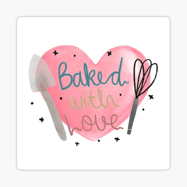 Baked With Love Stickers- Pink