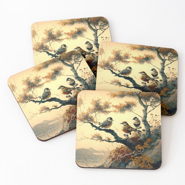 Item preview, Cute birds on a tree designed and sold by TheInspiredAI.