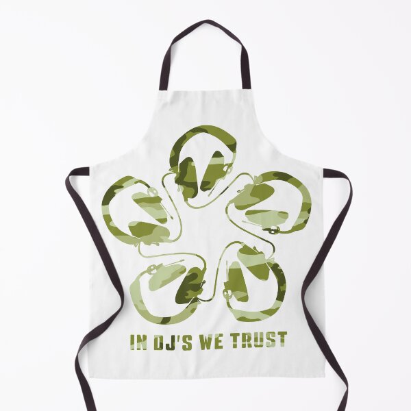 Item preview, IN DJ'S WE TRUST. HEADPHONE CAMO PATTERN. GREENS. designed and sold by 5hertz.