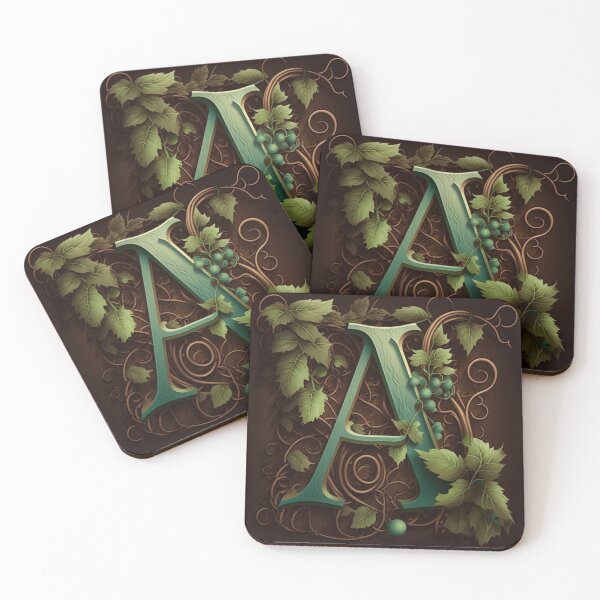 Item preview, Letter A monogram bronze and turquoise designed and sold by Neonmountain.