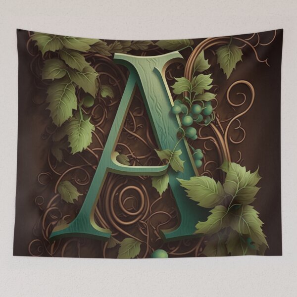 Item preview, Letter A monogram bronze and turquoise designed and sold by Neonmountain.