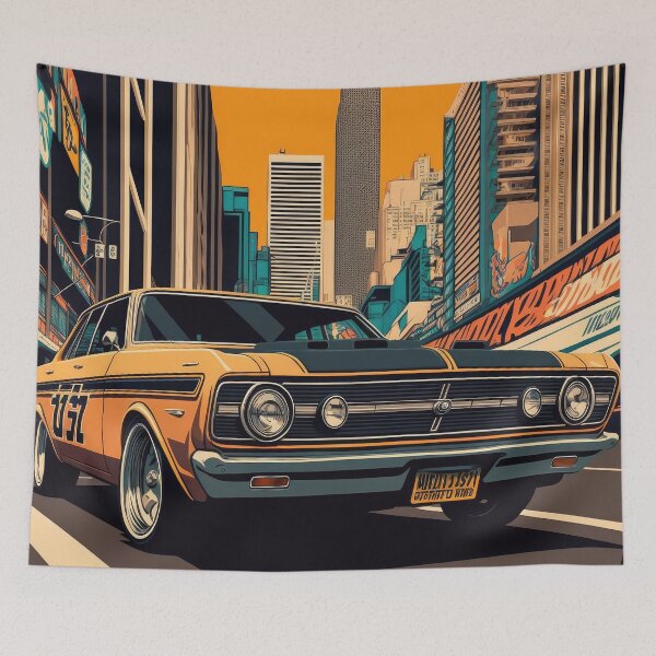 Item preview, Vintage Muscle Car Classic Retro Family Sedan Beast Machine designed and sold by ultra-cool.