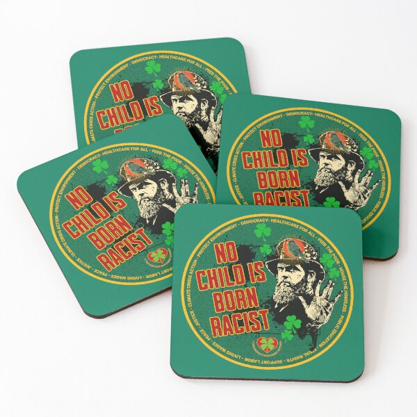 Artikelvorschau, PMD00504 Progressive Movement Designs Irish American Progressive No Child is Born Racist für den St. Patrick's Day oder jeden anderen Tag Anti-Hass-Botschaft für progressive Demokraten und Bernie Sanders-Anhänger entworfen und verkauft von ProgressiveLeft.