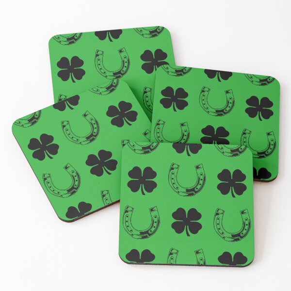 Item preview, Four leaf clover and lucky horseshoe designed and sold by OneUpArtDesigns.