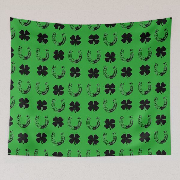 Item preview, Four leaf clover and lucky horseshoe designed and sold by OneUpArtDesigns.