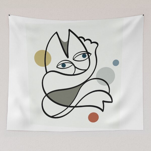Item preview, fishCAT line drawing tangled designed and sold by metadorcreative.