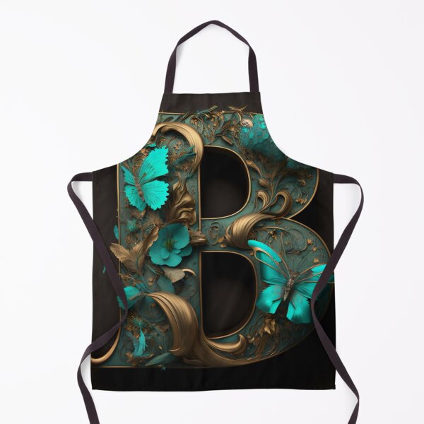 Artikelvorschau, Initiale des Monogramms B in Bronze mit Türkisschmetterlingen entworfen und verkauft von Neonmountain.