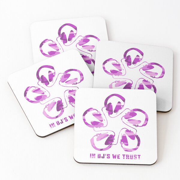 Item preview, IN DJ'S WE TRUST. HEADPHONE CAMO PATTERN. PINKS. designed and sold by 5hertz.