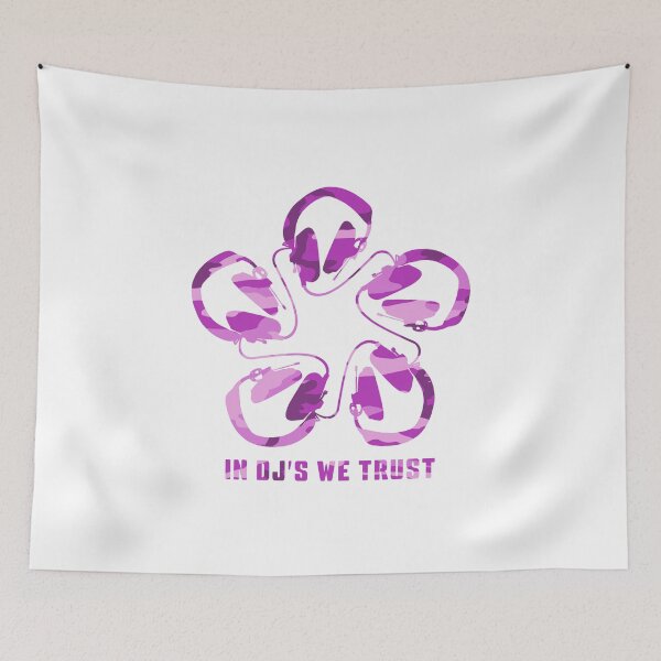 Item preview, IN DJ'S WE TRUST. HEADPHONE CAMO PATTERN. PINKS. designed and sold by 5hertz.