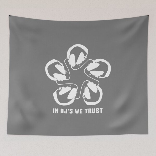 Item preview, IN DJ'S WE TRUST. HEADPHONE PATTERN. WHITE. designed and sold by 5hertz.