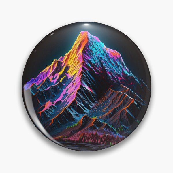 Item preview, Neon snowy mountain landscape designed and sold by Neonmountain.