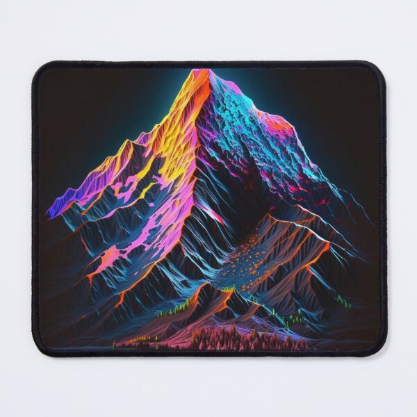 Item preview, Neon snowy mountain landscape designed and sold by Neonmountain.