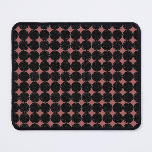 Item preview, Dot Plaid Black and Muted Red Pink Lace Pattern Print Distorted Mandala Abstract designed and sold by kattakitty.
