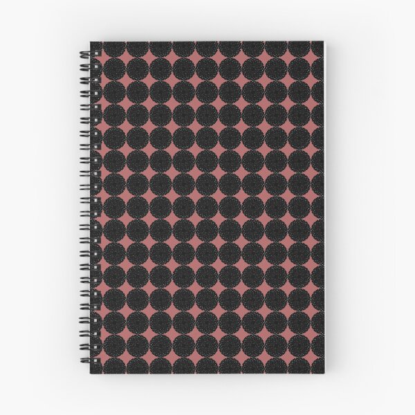 Item preview, Dot Plaid Black and Muted Red Pink Lace Pattern Print Distorted Mandala Abstract designed and sold by kattakitty.