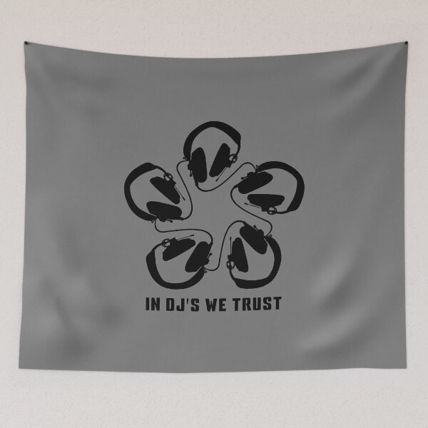 Item preview, IN DJ'S WE TRUST. HEADPHONE PATTERN. BLACK. designed and sold by 5hertz.