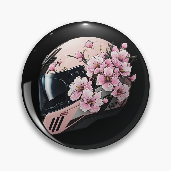 Artikelvorschau, Sakura Cherry Blossom Pink Motorradhelm entworfen und verkauft von Wishinglob.