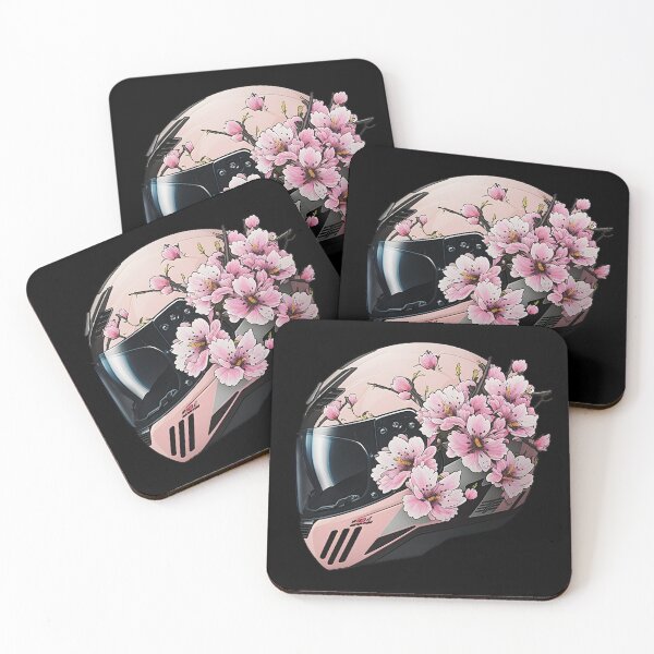 Artikelvorschau, Sakura Cherry Blossom Pink Motorradhelm entworfen und verkauft von Wishinglob.